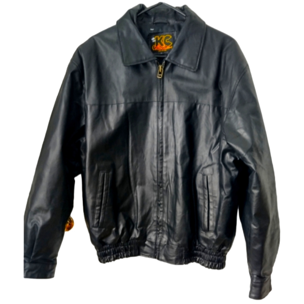 Vintage 90s Mens Designer Genuine Leather Jacket Size Large